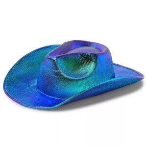 Holographic Western Youth Cowboy Hat Dress Up Halloween Costumes 14.5x11.5x5 In